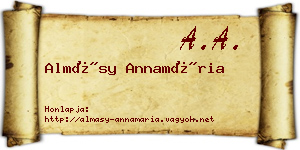 Almásy Annamária névjegykártya